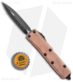Microtech UTX-85 D/E OTF Automatic Knife Copper (3.125" Black) 232-1CP -Blade HQ Shop Microtech UTX 85 DE OTF Auto Copper Black 232 1CP BHQ 95399 jr bottlecap
