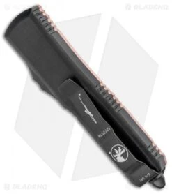 Microtech UTX-85 D/E OTF Automatic Knife Copper (3.125" Black) 232-1CP -Blade HQ Shop Microtech UTX 85 DE OTF Auto Copper Black 232 1CP BHQ 95399 jr side