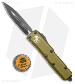 Microtech UTX-85 D/E OTF Automatic Knife OD Green (3.125" Black) -Blade HQ Shop Microtech UTX 85 DE OTF Auto OD Green Black BHQ 81507 jr bottlecap