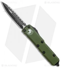 Microtech UTX-85 D/E OTF Automatic Knife OD Green (3.125" Black Full Serr)