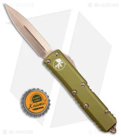 Microtech UTX-85 D/E OTF Automatic Knife OD Green (3.125" Bronze) -Blade HQ Shop Microtech UTX 85 DE OTF Auto OD Green Bronze BHQ 180398 jr bottlecap