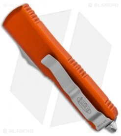 Microtech UTX-85 D/E OTF Automatic Knife Orange (3.125" Satin) 232-4OR -Blade HQ Shop Microtech UTX 85 DE OTF Auto Orange Satin 232 4OR BHQ 93003 jr side