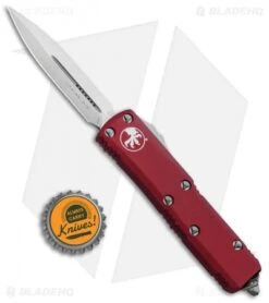 Microtech UTX-85 D/E OTF Automatic Knife Red (3.125" Satin) 232-4RD -Blade HQ Shop Microtech UTX 85 DE OTF Auto Red Satin 232 4RD BHQ 93005 jr bottlecap