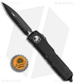 Microtech UTX-85 D/E OTF Automatic Knife Tactical (3.125" Black) 232-1T -Blade HQ Shop Microtech UTX 85 DE OTF Auto Tactical Black 232 1T BHQ 80743 jr bottlecap