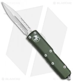 Microtech UTX-85 D/E OTF Automatic Knife OD Green (3.125" Satin Serr) 232-5OD