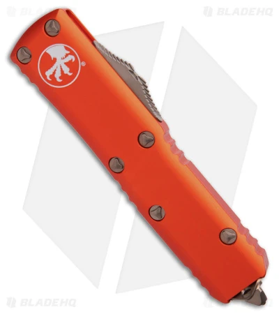 Microtech UTX-85 Dagger D/E OTF Auto Knife Orange Al (3.1" Serr Bronze) 232-15OR 4 Microtech UTX-85 Dagger D/E OTF Auto Knife Orange Al (3.1" Serr Bronze) 232-15OR - Image 2
