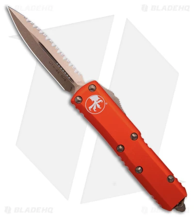 Microtech UTX-85 Dagger D/E OTF Auto Knife Orange Al (3.1" Serr Bronze) 232-15OR 3 Microtech UTX-85 Dagger D/E OTF Auto Knife Orange Al (3.1" Serr Bronze) 232-15OR