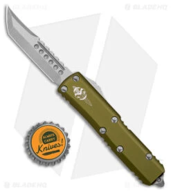 Microtech UTX-85 Hellhound Signature Series OTF Automatic Knife OD Green (3" SW) -Blade HQ Shop Microtech UTX 85 Hellhound Signature Series OTF Auto OD Green SW BHQ 179048 jr bottlecap