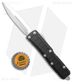 Microtech UTX-85 II Signature Series Dagger D/E OTF Automatic Black (3" Satin) -Blade HQ Shop Microtech UTX 85 II Signature Series Dagger DE OTF Auto Black Satin BHQ 175371 jr bottlecap