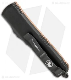 Microtech UTX-85 S/E OTF Automatic Knife Copper (3.125" Black) -Blade HQ Shop Microtech UTX 85 SE OTF Auto Copper Black 231 1CP BHQ 94739 jr side