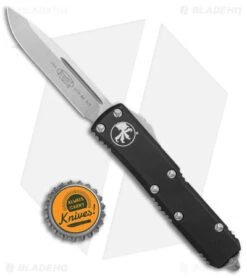 Microtech UTX-85 Drop Point S/E OTF Automatic Knife (3.1" Stonewash) 231-10 -Blade HQ Shop Microtech UTX 85 SE OTF Auto SW BHQ 6857 jr bottlecap