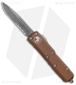 Microtech UTX-85 S/E OTF Automatic Knife Tan (3.125" Apocalyptic Serr)