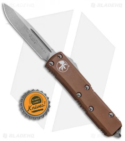 Microtech UTX-85 S/E OTF Automatic Knife Tan (3.125" Stonewash) 6 Microtech UTX-85 S/E OTF Automatic Knife Tan (3.125" Stonewash) - Image 4
