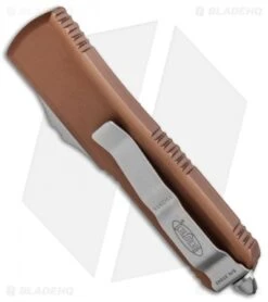 Microtech UTX-85 S/E OTF Automatic Knife Tan (3.125" Stonewash) 8 Microtech UTX-85 S/E OTF Automatic Knife Tan (3.125" Stonewash) -Blade HQ Shop Microtech UTX 85 SE OTF Auto Tan SW 231 10TA BHQ 72336 jr side