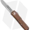 Microtech UTX-85 S/E OTF Automatic Knife Tan (3.125" Stonewash Serr) -Blade HQ Shop Microtech UTX 85 SE OTF Auto Tan SW Serr 231 11TA BHQ 72341 jr