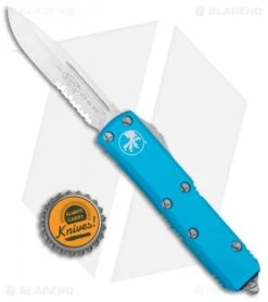 Microtech UTX-85 S/E OTF Automatic Knife Turquoise (3.125" Satin Serr) 9 Microtech UTX-85 S/E OTF Automatic Knife Turquoise (3.125" Satin Serr) -Blade HQ Shop Microtech UTX 85 SE OTF Auto Turquoise Satin Serr 231 5TQ BHQ 98793 jr bottlecap