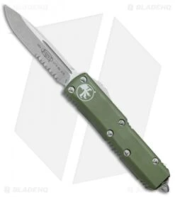 Microtech UTX-85 S/E OTF Automatic Knife OD Green (3.125" Stonewash Serr)