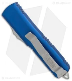 Microtech UTX-85 S/E OTF Automatic Knife Blue (3.125" Stonewash) 231-10BL -Blade HQ Shop Microtech UTX 85 SE blue sw 231 10BL BHQ 69036 er side