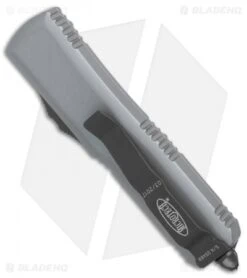 Microtech UTX-85 S/E OTF Automatic Knife Gray (3.125" Black) 231-1GY -Blade HQ Shop Microtech UTX 85 SE gray black 231 1GY BHQ 69042 er side