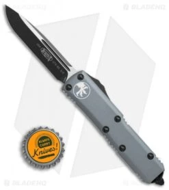 Microtech UTX-85 S/E OTF Automatic Knife Gray (3.125" Black) 231-1GY -Blade HQ Shop Microtech UTX 85 SE gray black 231 1GY BHQ 69042 er size
