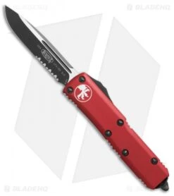 Microtech UTX-85 S/E OTF Automatic Knife Red (3.125" Black Serr) 231-2RD