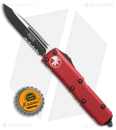 Microtech UTX-85 S/E OTF Automatic Knife Red (3.125" Black Serr) 231-2RD 6 Microtech UTX-85 S/E OTF Automatic Knife Red (3.125" Black Serr) 231-2RD - Image 4