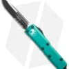 Microtech UTX-85 S/E OTF Automatic Knife Turquoise (3.125" Black Serr) 231-2TQ -Blade HQ Shop Microtech UTX 85 SE turquoise black serr 231 2TQ BHQ 69051 er