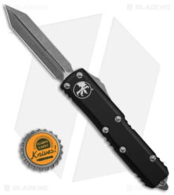Microtech UTX-85 Spartan OTF Automatic Knife Black (3.1" Apocalyptic) -Blade HQ Shop Microtech UTX 85 Spartan OTF AK Black 3in Apocalyptic BHQ 178482 td size