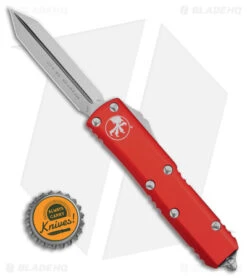 Microtech UTX-85 Spartan OTF Automatic Knife Red (3.1" Stonewash) -Blade HQ Shop Microtech UTX 85 Spartan OTF AK Red 3in SW BHQ 174869 td size