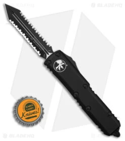 Microtech UTX-85 Spartan Tactical OTF Automatic Knife (3.1" Black Double FS) -Blade HQ Shop Microtech UTX 85 Spartan Tactical OTF AK 3in Black Double FS BHQ 179140 td size