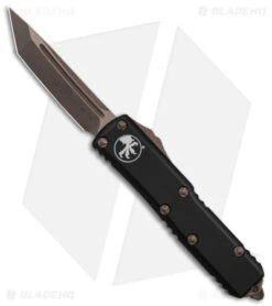 Microtech UTX-85 T/E OTF Automatic Knife Black (3.1" Bronze Apocalyptic Tanto)