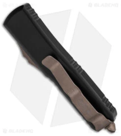 Microtech UTX-85 T/E OTF Automatic Knife Black (3.1" Bronze Apocalyptic Tanto) -Blade HQ Shop Microtech UTX 85 TE OTF AK Black 3in Bronze Apocalyptic Tanto BHQ 146578 td side