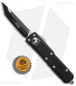 Microtech UTX-85 T/E OTF Automatic Knife (3.125" Black) 233-1 -Blade HQ Shop Microtech UTX 85 TE OTF Auto Black 233 1 BHQ 88779 jr bottlecap 2 1