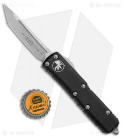 Microtech UTX-85 T/E OTF Automatic Knife Black (3.125" Stonewash) 233-10 -Blade HQ Shop Microtech UTX 85 TE OTF Auto Black SW 233 10 BHQ 91473 jr bottlecap 1