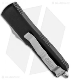 Microtech UTX-85 T/E OTF Automatic Knife Black (3.125" Stonewash) 233-10 -Blade HQ Shop Microtech UTX 85 TE OTF Auto Black SW 233 10 BHQ 91473 jr side