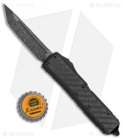 Microtech UTX-85 T/E OTF Automatic Knife CF W/ Copper HW (3.125" Damascus) -Blade HQ Shop Microtech UTX 85 TE OTF Auto CF Copper HW Damascus BHQ 79635 jr bottlecap