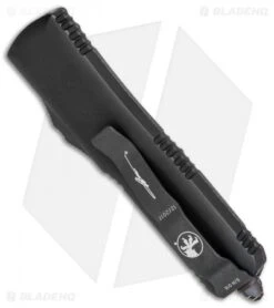 Microtech UTX-85 T/E OTF Automatic Knife CF W/ Copper HW (3.125" Damascus) -Blade HQ Shop Microtech UTX 85 TE OTF Auto CF Copper HW Damascus BHQ 79635 jr side