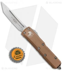 Microtech UTX-85 T/E OTF Automatic Knife Tan (3.125" Satin) 233-4TA -Blade HQ Shop Microtech UTX 85 TE OTF Auto Tan Satin 233 4TA BHQ 85086 jr bottlecap 1