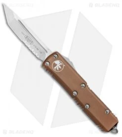 Microtech UTX-85 T/E OTF Automatic Knife Tan (3.125" Satin Serr) 233-5TA