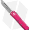 Microtech UTX-85 T/E OTF Automatic Knife Pink (3.1" Stonewash) 233-10 PK -Blade HQ Shop Microtech UTX 85 TE OTF Automatic Knife Pink 3in SW BHQ 146604 td