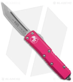 Microtech UTX-85 T/E OTF Automatic Knife Pink (3.1" Stonewash) 233-10 PK