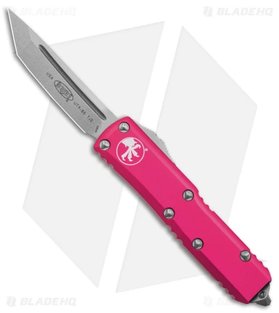 Microtech UTX-85 T/E OTF Automatic Knife Pink (3.1" Stonewash) 233-10 PK 3 Microtech UTX-85 T/E OTF Automatic Knife Pink (3.1" Stonewash) 233-10 PK
