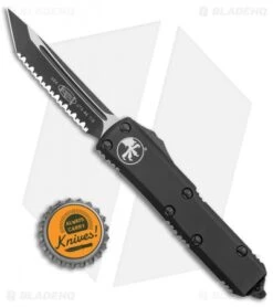 Microtech UTX-85 T/E OTF Automatic Knife Tactical (3.125" Black Full Serr) 9 Microtech UTX-85 T/E OTF Automatic Knife Tactical (3.125" Black Full Serr) -Blade HQ Shop Microtech UTX 85 TE Tactical Full Serr 233 3T BHQ 135909 jr bottlecap