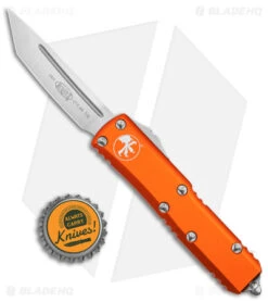 Microtech UTX-85 T/E OTF Automatic Knife Orange (3.125" Satin) -Blade HQ Shop Microtech UTX 85 Tanto OTF Orange Satin BHQ 174576 jr bottlecap