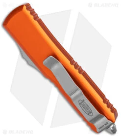Microtech UTX-85 T/E OTF Automatic Knife Orange (3.125" Satin) -Blade HQ Shop Microtech UTX 85 Tanto OTF Orange Satin BHQ 174576 jr side