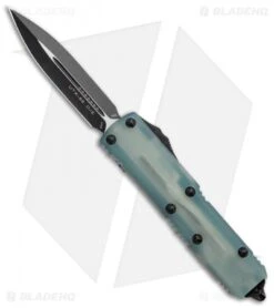 Microtech UTX-85 D/E OTF Automatic Knife Natural G-10 Jade (3.125" Black)