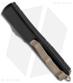 Microtech Ultratech Bayonet OTF Automatic Knife Black (3.4" Bronze SW) -Blade HQ Shop Microtech Ultratech Bayo OTF Auto Black Bronze SW BHQ 176078 jr side