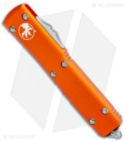 Microtech Ultratech Bayonet OTF Automatic Knife Orange (3.4" Stonewash) -Blade HQ Shop Microtech Ultratech Bayo OTF Auto Orange SW 120 10OR BHQ 33959 jr spine