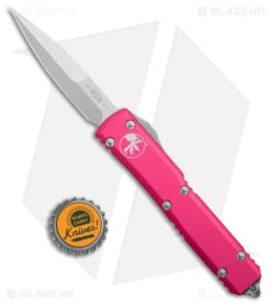 Microtech Ultratech Bayonet OTF Automatic Knife (3.4" Stonewash) 120-10PK -Blade HQ Shop Microtech Ultratech Bayo OTF Auto Pink SW BHQ 176870 jr bottlecap