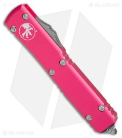 Microtech Ultratech Bayonet OTF Automatic Knife (3.4" Stonewash) 120-10PK -Blade HQ Shop Microtech Ultratech Bayo OTF Auto Pink SW BHQ 176870 jr spine